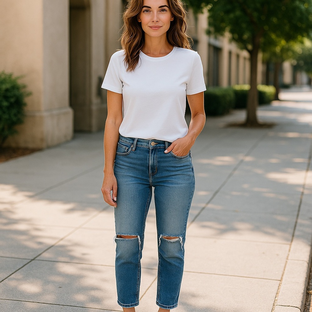 Good American Ripped Blue Jeans